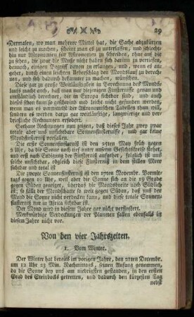 Von den vier Jahrszeiten