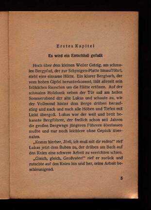 Erstes Kapitel Es wird ein Entschluß gefaßt