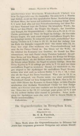 280-287 Die Gegenreformation im Herzogthum Krain : aus Acten