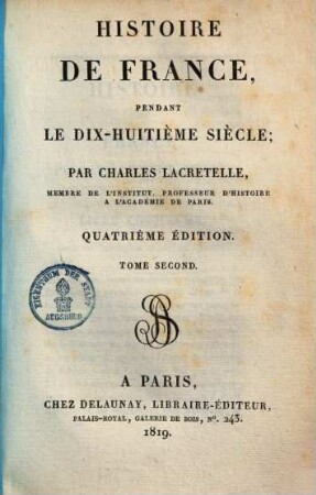 Histoire de France : pendant le dix-huitième siècle, 2