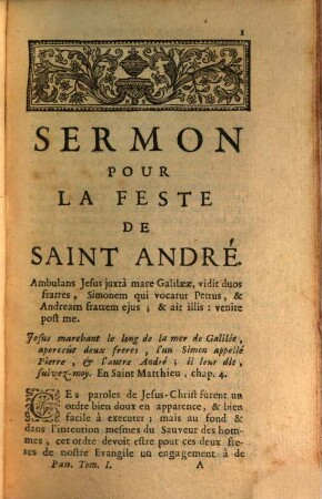 Sermons Du Pere Bourdalouë, de la Compagnie de Jesus, Pour Les Festes Des Saints, Et pour des Vestures & Professions Religieuses, 1
