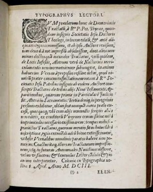 Typographus Lectori.