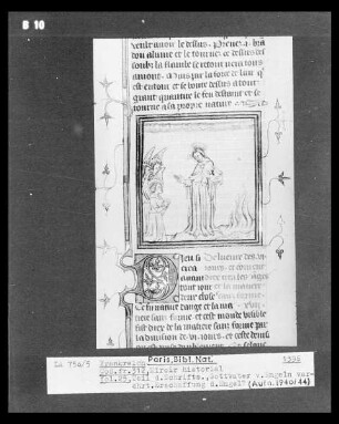 Miroir historial, fol. 25, Gottvater von Engeln verehrt / Erschaffung der Engel?