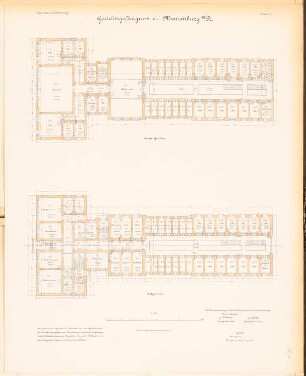 Gerichtsgefängnis, Marienburg: Grundrisse 1.OG, EG 1:100