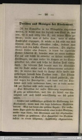 Dreschen und Reinigen des Kleesamens