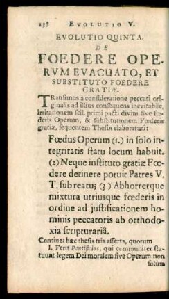 Evolutio Quinta. De Foedere Operum Evacuato, Et Substituto Foedere Gratiae.
