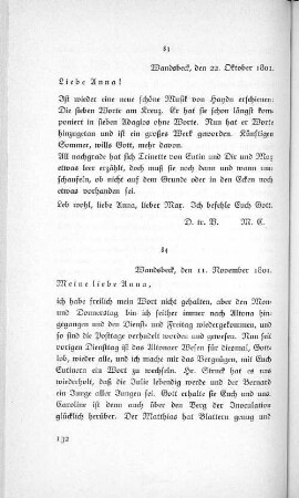 83 Wandsbeck, den 22. Oktober 1801.