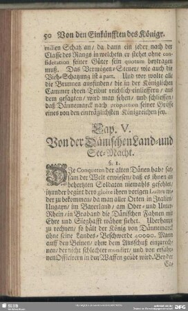 Cap. V. Von der Dänischen Land- und See-Macht