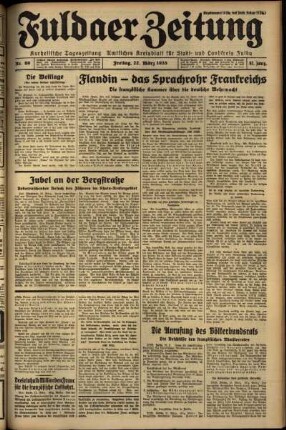 Erste Ausgabe vom Freitag, den 22. März 1935.