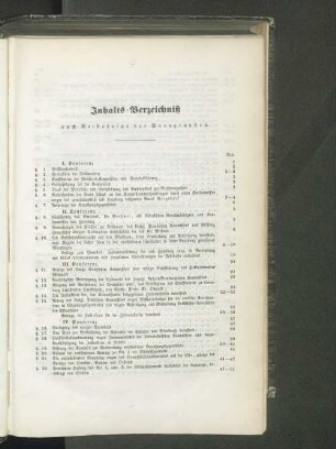 Inhalts-Verzeichnis nach Reihenfolge der Paragraphen.
