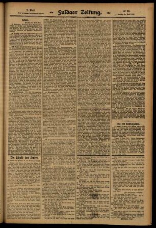 Zweite Ausgabe vom Samstag, den 19. April 1913.