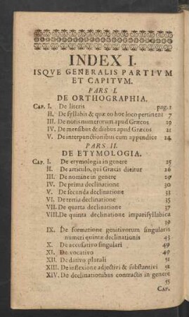 Index I. Isque Generalis Partium Et Capitum