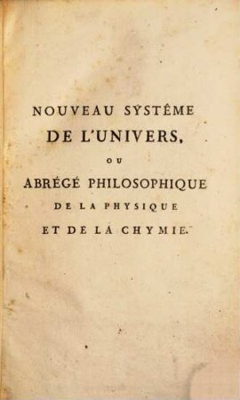 Nouveau Système de l'Univers