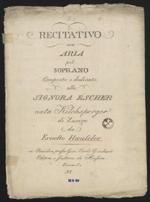 Recitativo con Aria pel soprano "Perche le", No. 1
