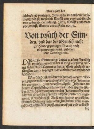 Von ursach der Sünden/ ...