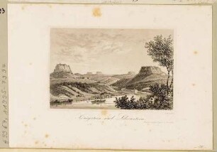 Das Elbtal zwischen dem Lilienstein und dem Königstein, im Hintergrund weitere Tafelberge der Sächsischen Schweiz