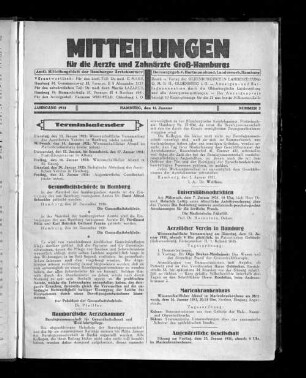 Jahrgang 1931, Hamburg, den 11. Januar, Nummer 2