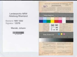 Entnazifizierung Johann Maniak, geb. 08.05.1895 (Verw.Angest.)