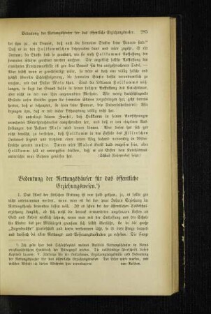 Bedeutung der Rettungshäuser für das öffentliche Erziehungswesen