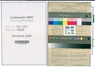 Entnazifizierung Edith Hermanns , geb. 19.11.1922 (Sekretaerin)