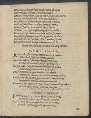 Quaternio Symbolorum boni Magistratus.