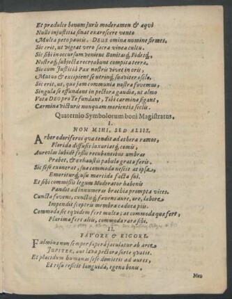 Quaternio Symbolorum boni Magistratus.
