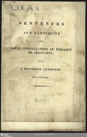 A,4: Sentences sur l'antiquité des douze constellations du zodiaque en aryavarta. [5 Wiederholungen]