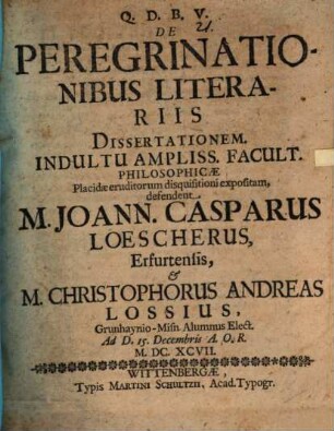 De peregrinationibus literariis