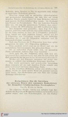 Beobachtungen über die Entstehung der schwarzen Ränder (der sogenannte Randschleier) bei Bromsilber-Gelatineemulsions-Trockenplatten
