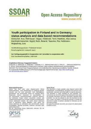 Youth participation in Finland and in Germany: status analysis and data based recommendations