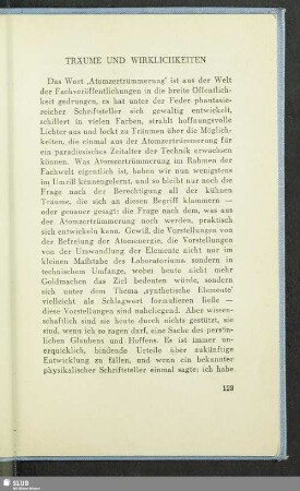 Träume Und Wirklichkeiten