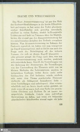 Träume Und Wirklichkeiten