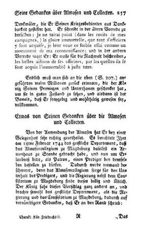 Etwas von Seinen Gedanken über die Almosen und Collecten