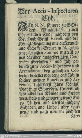Der Accis-Inspectoren Eyd