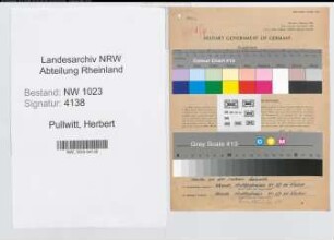 Entnazifizierung Herbert Pullwitt , geb. 21.01.1907 (Kaufm.Angest.)