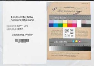 Entnazifizierung Walter Beckmann, geb. 07.04.1905 (Strassenmeister)