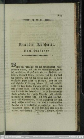 Neunter Abschnitt. Vom Ehestande