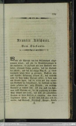 Neunter Abschnitt. Vom Ehestande