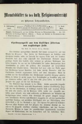 Christuszeugnisse aus dem klassischen Altertum von ungläubiger Seite