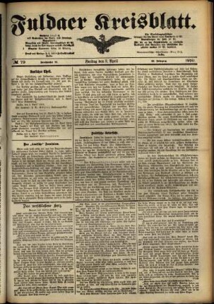 Ausgabe vom Freitag, den 08. April 1910.