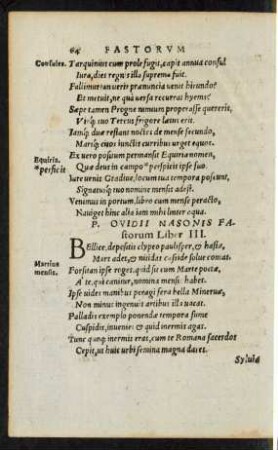 P. Ovidii Nasonis Fastorum Liber III.