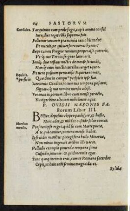 P. Ovidii Nasonis Fastorum Liber III.