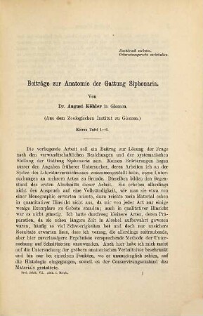 Zoologische Jahrbücher. Abteilung für Anatomie und Ontogenie der Tiere : Zeitschr. für Systematik, Geographie u. Biologie d. Tiere. 7. 1894, [a] = Text