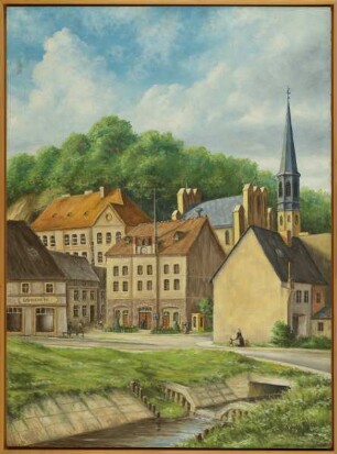 Ölbild "Marktplatz und Kirche"