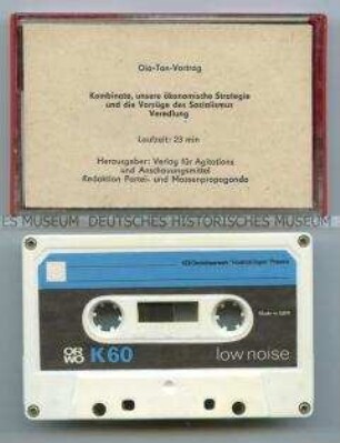 Audiokassette zum Dia-Ton-Vortrag über wirtschaftliche Strategien in Industriebetrieben