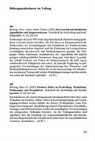 279-284, Bildungsmaßnahmen im Vollzug