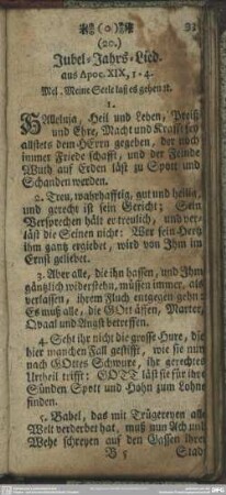 (20.) Jubel-Jahrs-Lied. aus Apoc. XIX, 1-4