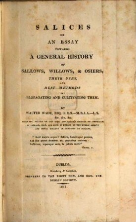 Salices, or an Essay towards a general history of Sallows