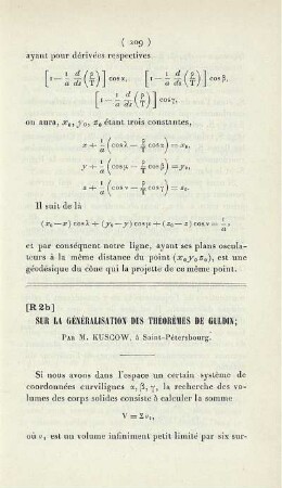 Sur la Généralisation des Théorèmes de Guldin.