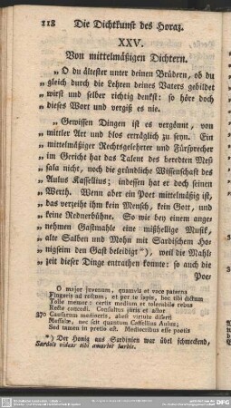 XXV. Von mittelmäßigen Dichtern
